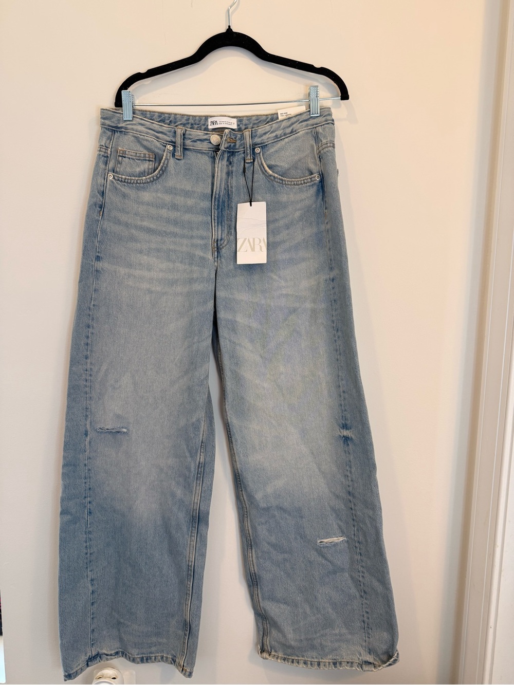 ZARA Light Wash Wide Leg Jeans